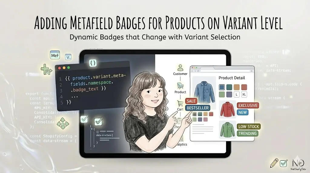 Shopify metafields interface for variant badge configuration