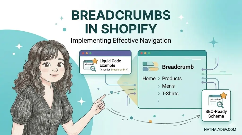 Shopify breadcrumbs navigation showing hierarchical path