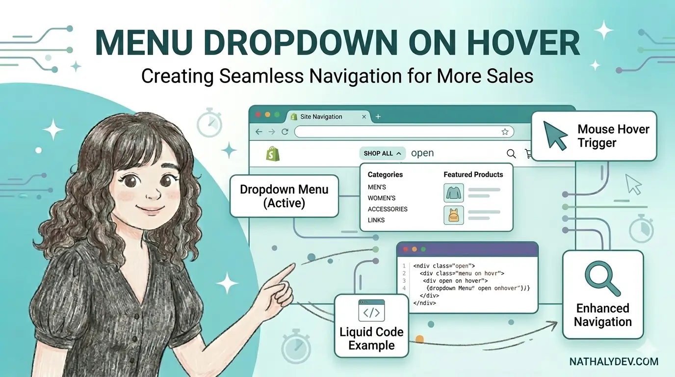 Shopify Dawn theme menu dropdown on hover functionality