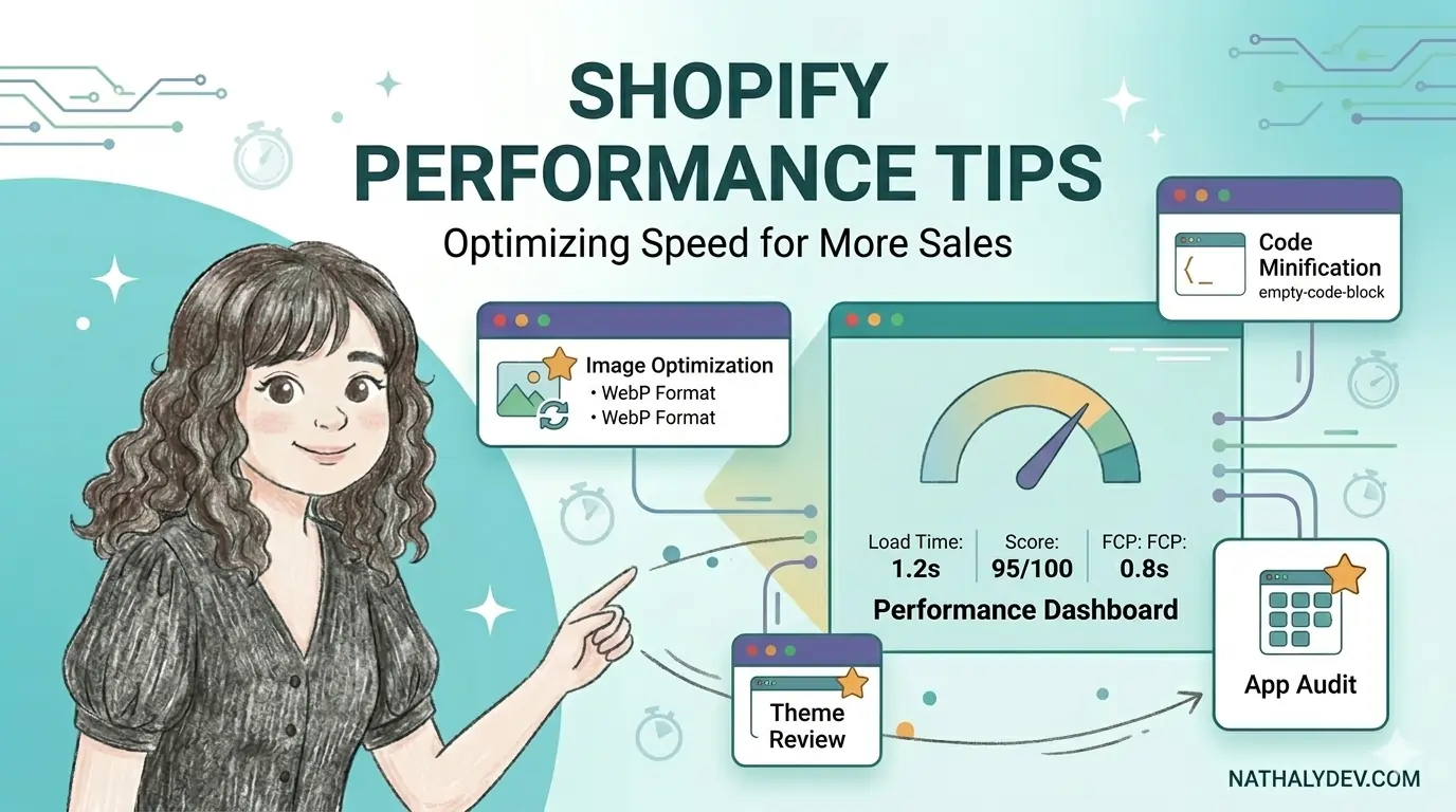 Shopify performance optimization dashboard showing speed metrics