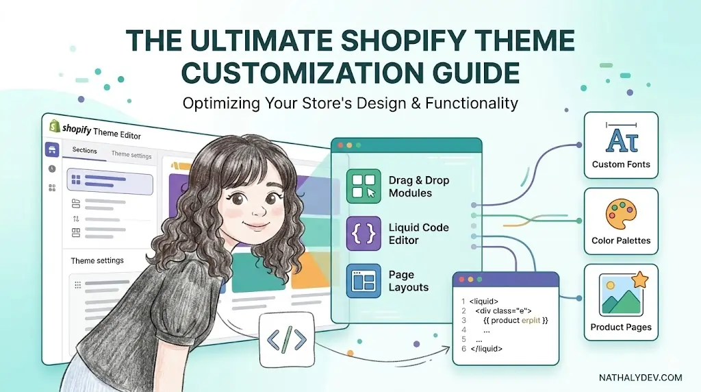 Shopify theme customization code and visual examples